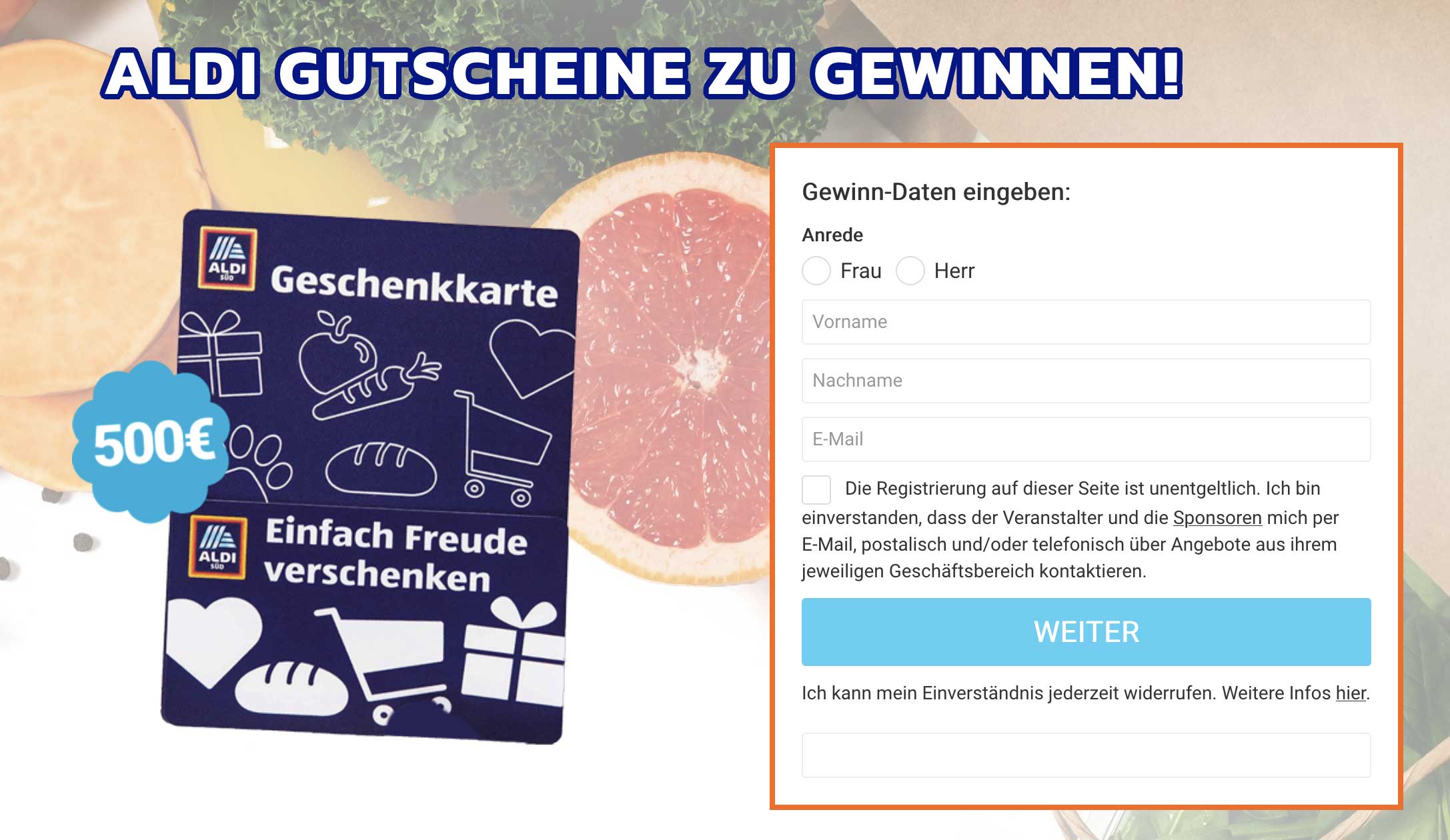 Aldi Gewinnspiel Kostenlos teilnehmen & mit Glück gewinnen