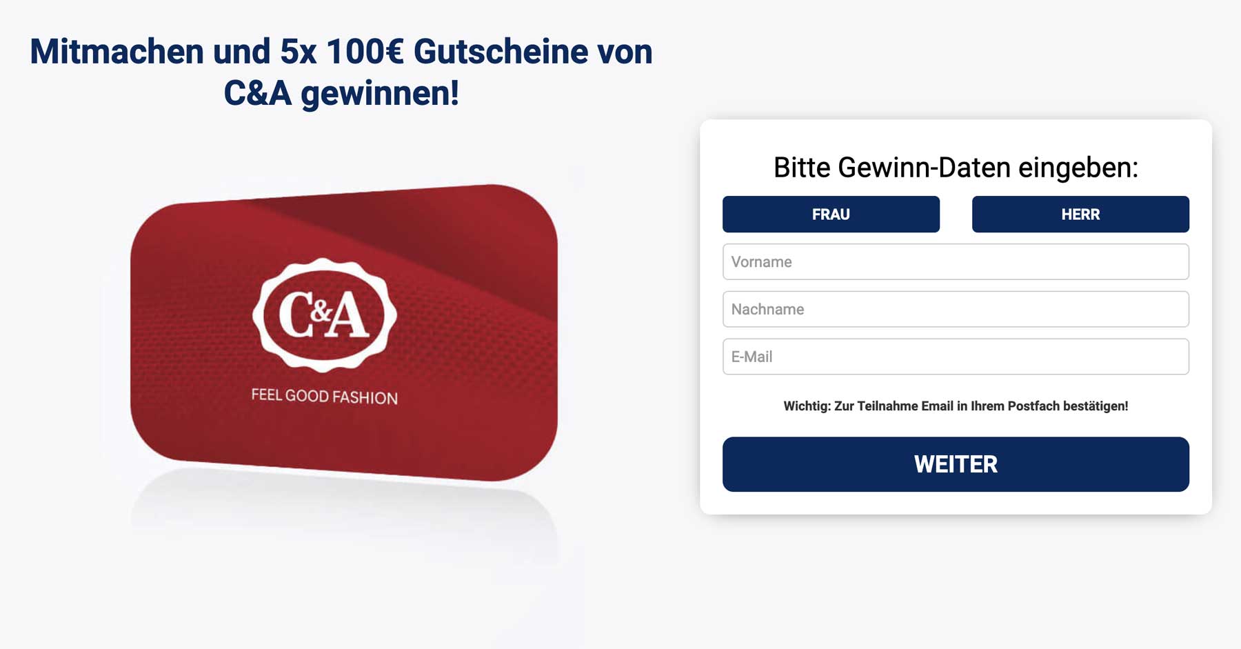 C&A Gewinnspiel